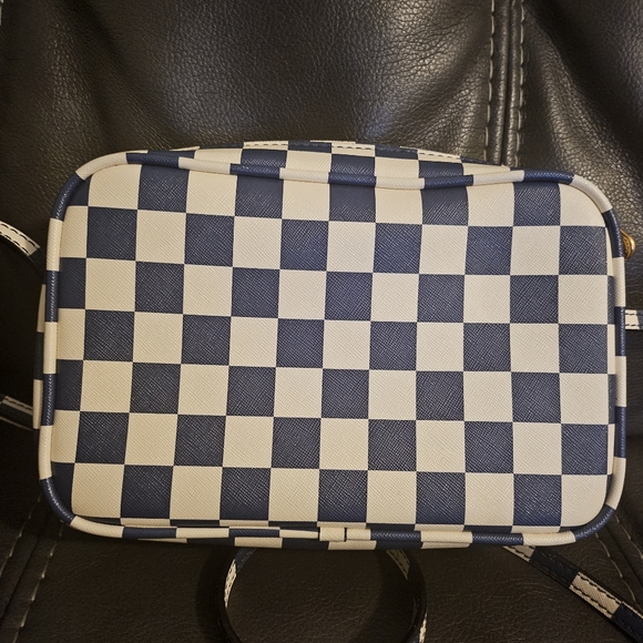Marc Jacobs Sally Blue White Checker Square Gold Crossbody - Picture 7 of 11